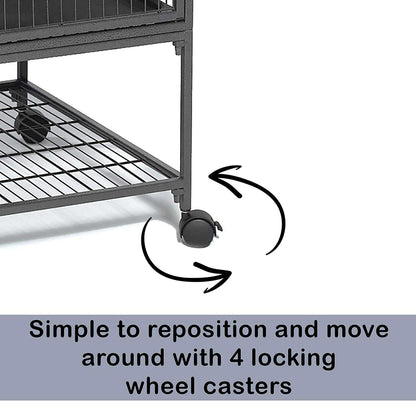 Critter Nation by  Double Unit Small Animal Cage, Habitat for Rats, Chinchillas, Ferrets, Sugar Gliders, Tool-Free Assembly, with Full-Width Doors, Shelves & Removable Base Pans