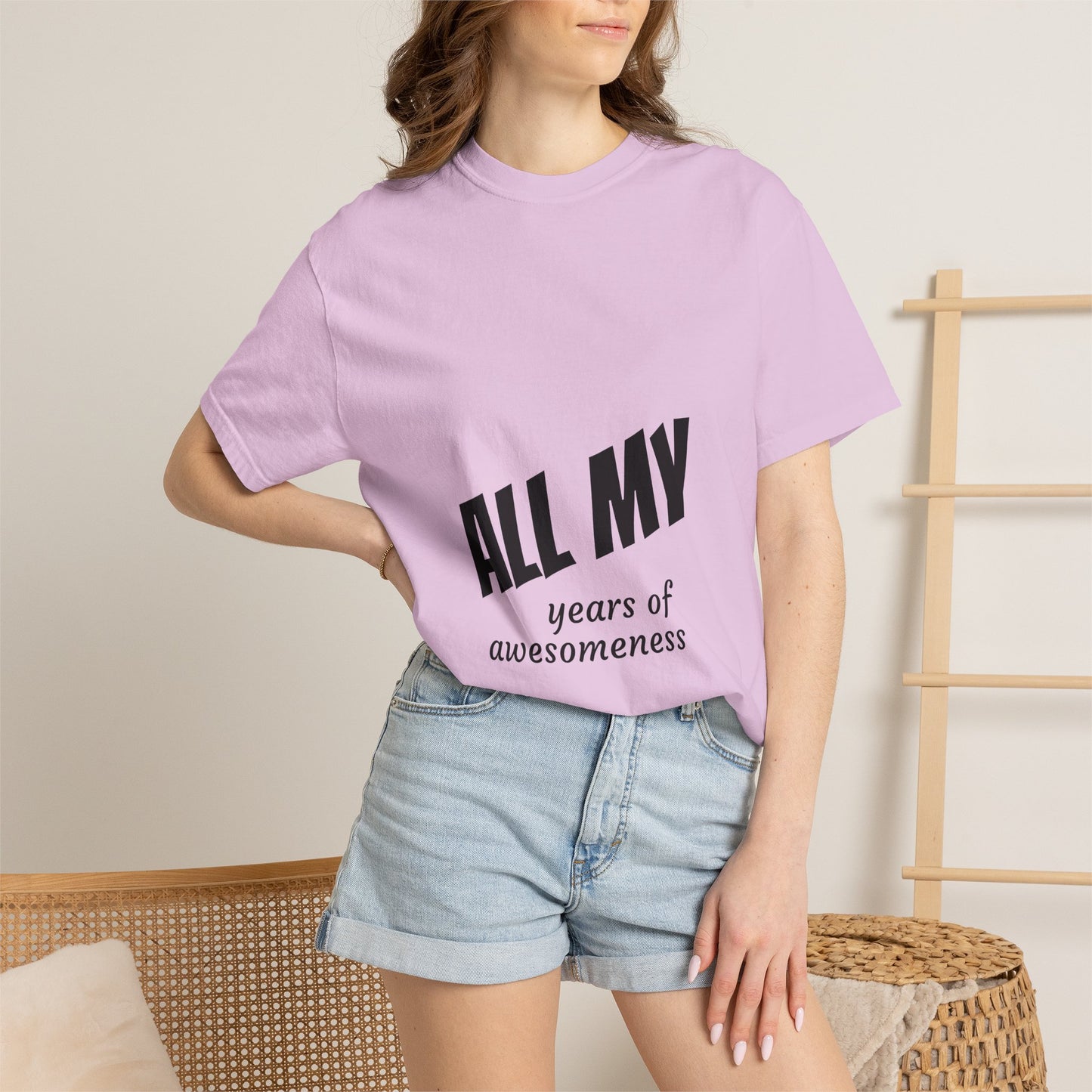 T-Shirt — "ALL OF years of awesomeness" Minimal Anniversary Birthday Tee