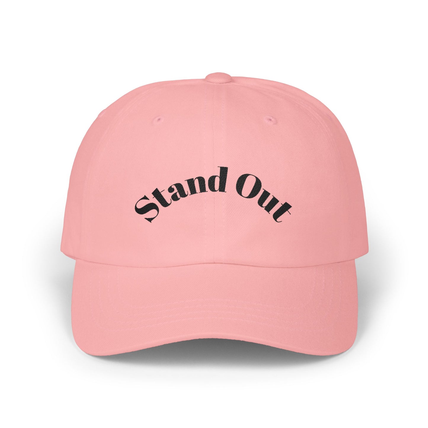 Classic Dad Cap — "Stand Out" Embroidered White Baseball Hat