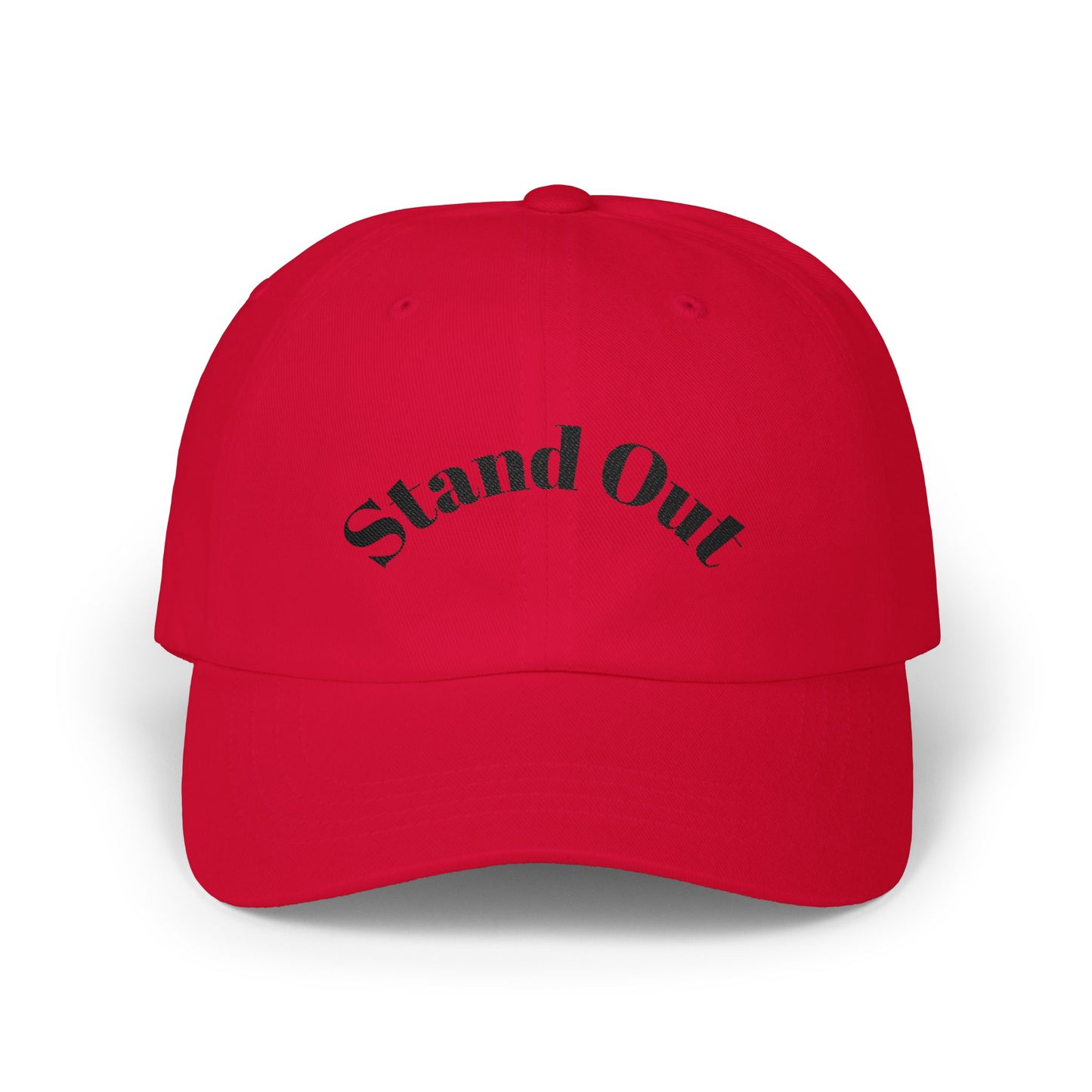 Classic Dad Cap — "Stand Out" Embroidered White Baseball Hat