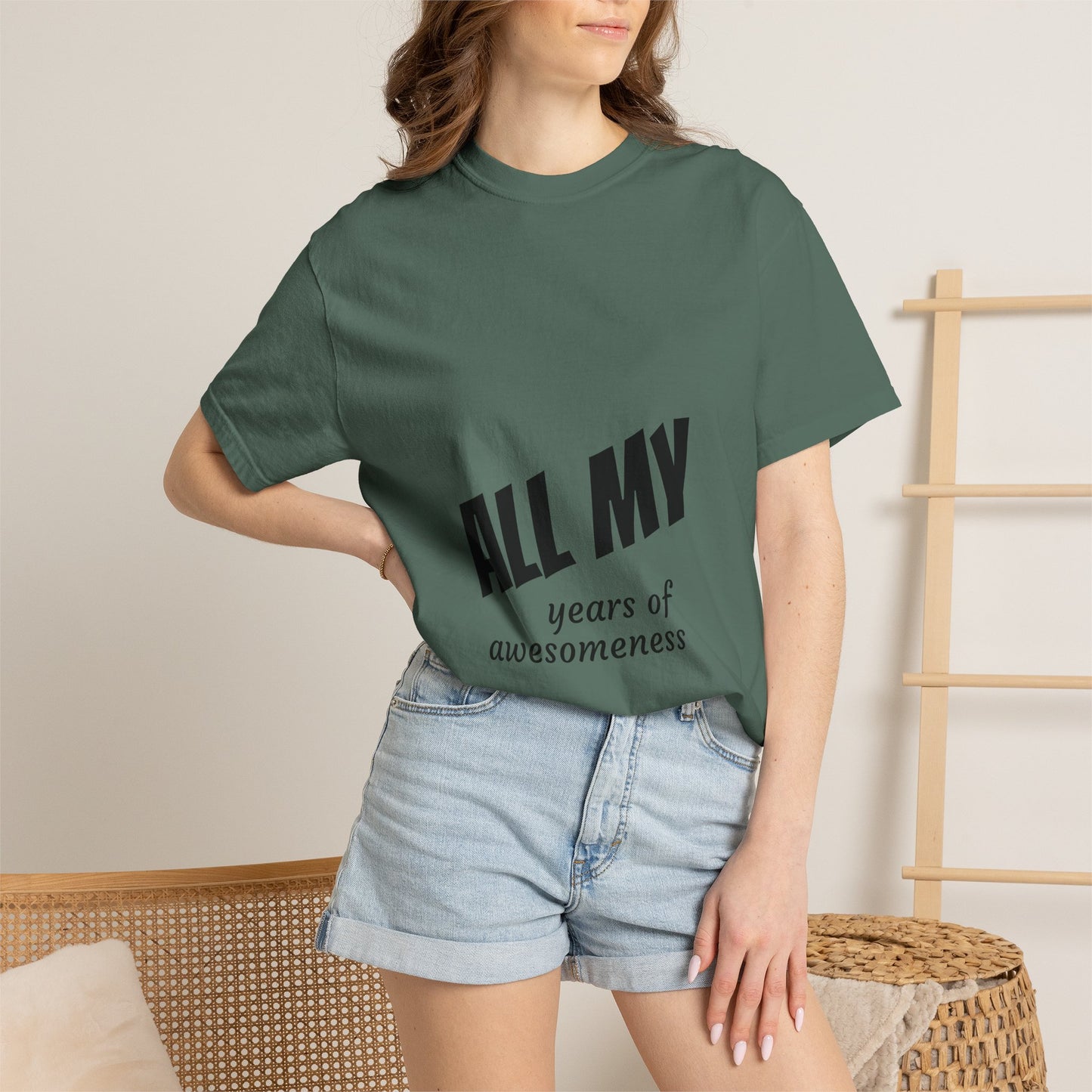 T-Shirt — "ALL OF years of awesomeness" Minimal Anniversary Birthday Tee