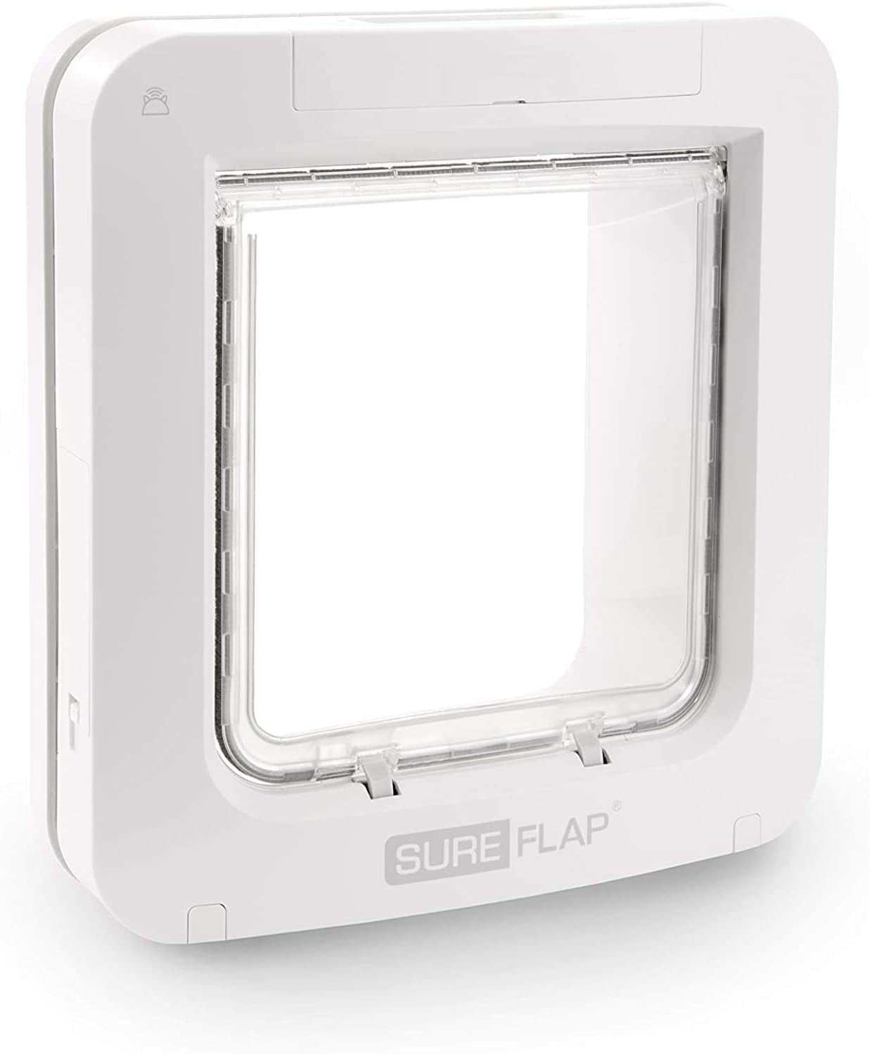 Sure Petcare  Microchip Pet Door Connect with Hub, Mobile App Control, Curfew Function, for Cats & Small Dogs, Install in Doors, Windows & Walls, White, 4 X C Batteries Required, Not Included