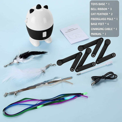 Cat Toys Interactive, Cat Light Toy and Cat Feather Toys 2 in 1, Recharge Cat Exercise Toys for Indoor Cats Automatic Cat Toys Interactive for Kitten