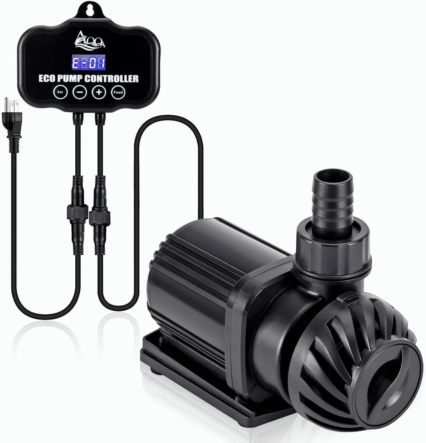 Controllable aquarium water pump 75W 2400GPH adjustable flow submersible and land use for saltwater and freshwater tanks