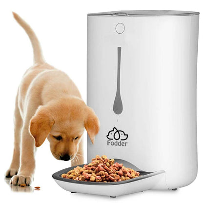 SereneLife SLAPF30 smart automatic cat and dog food dispenser with digital LCD screen and voice message playback