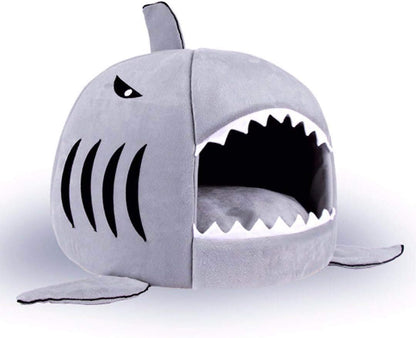 Dog Bed Shark Cat Bed Pet Cave for Small Pets with Removable Cushion Water Resistant Bottom Machine Washable Lovely Pet House Gift for Pet