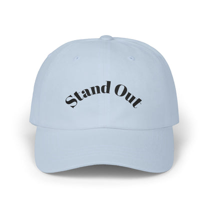Classic Dad Cap — "Stand Out" Embroidered White Baseball Hat