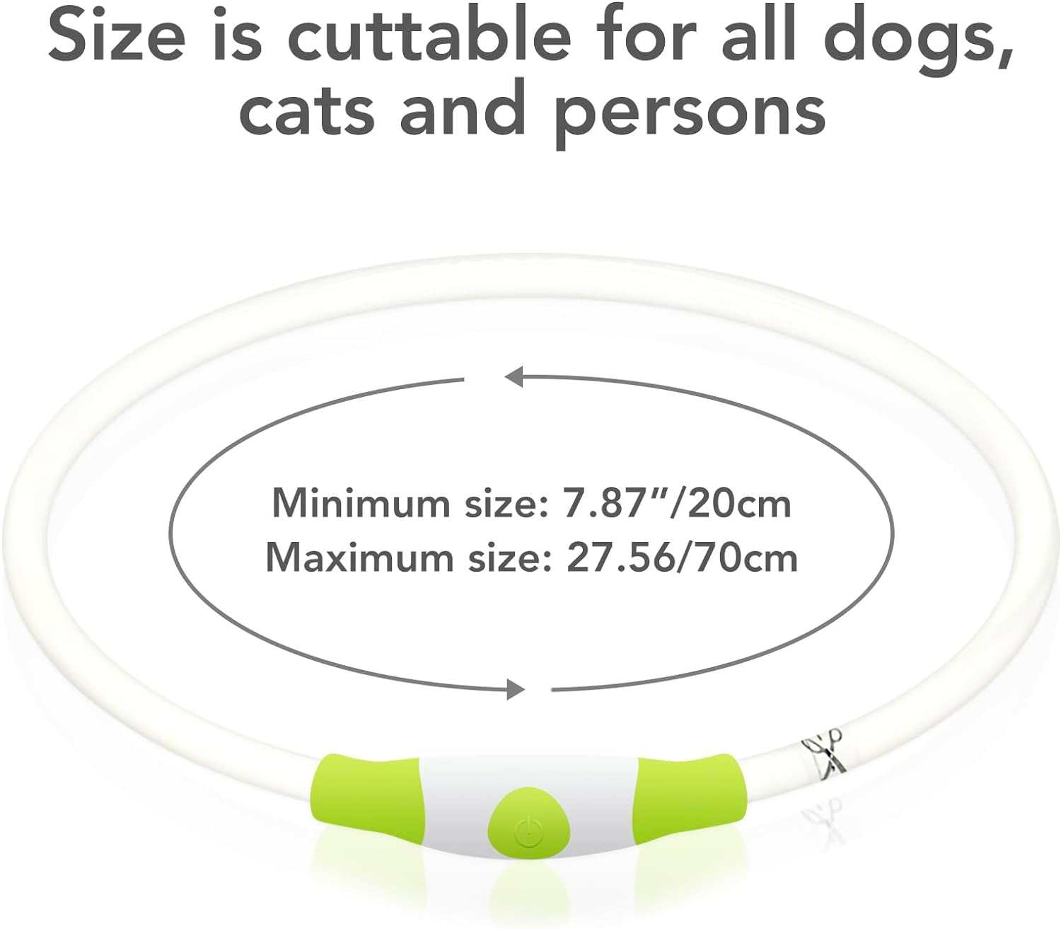 LED Dog Collar Light up Dog Collars 1 Count USB Rechargeable TPU Glow Safety Basic Dog Collars for Large Medium Small Dogs (Cyan)