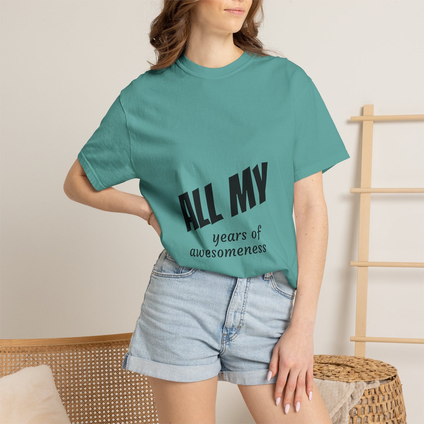 T-Shirt — "ALL OF years of awesomeness" Minimal Anniversary Birthday Tee