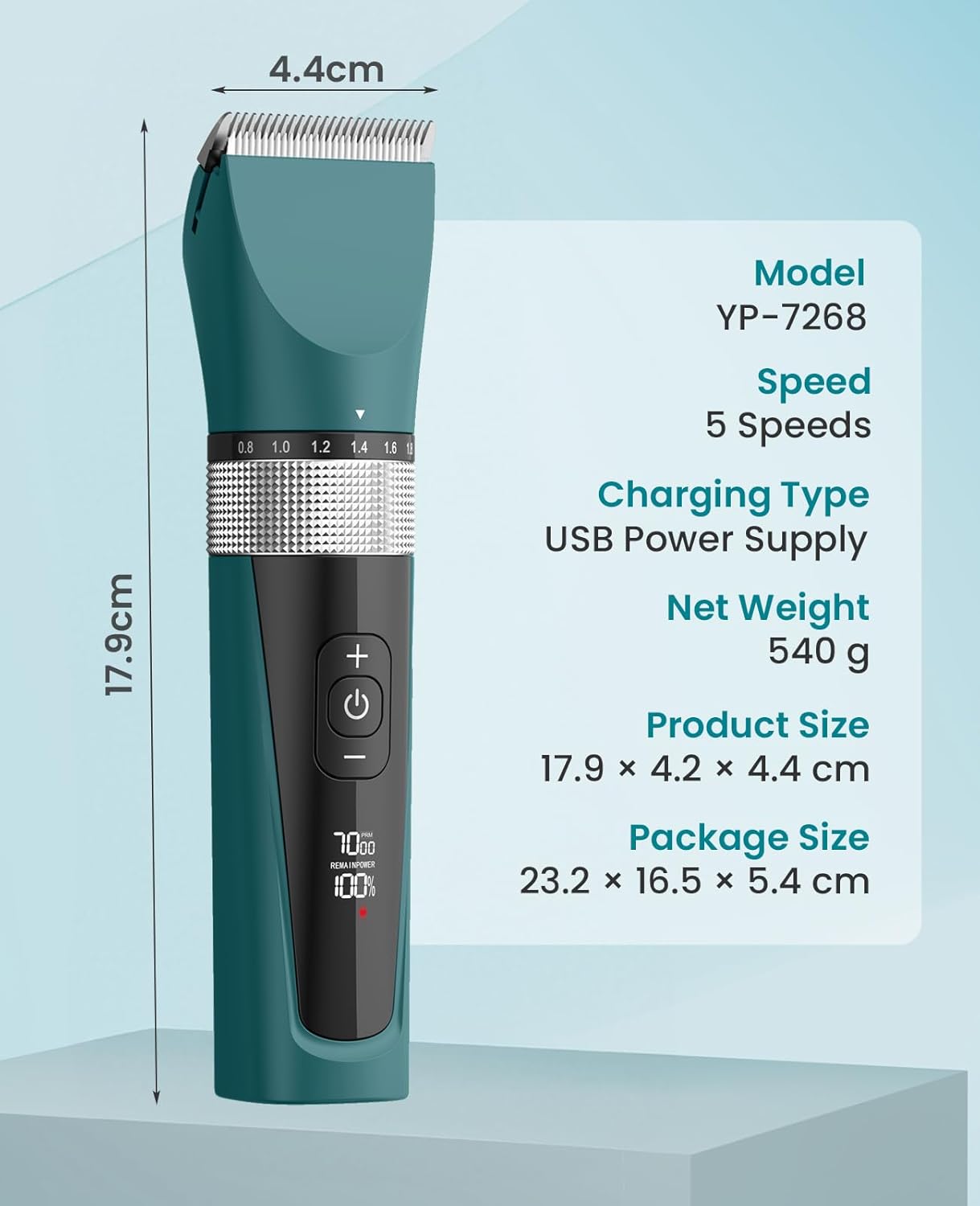 Cat Clippers for Matted Fur,5 Speed Quiet Cordless Cat Clippers | Cat Grooming Kit with Scissors and Steel Comb,Ipx6 Waterproof Dog Trimmer Shaver for Dogs Cats Animals for Long Hair
