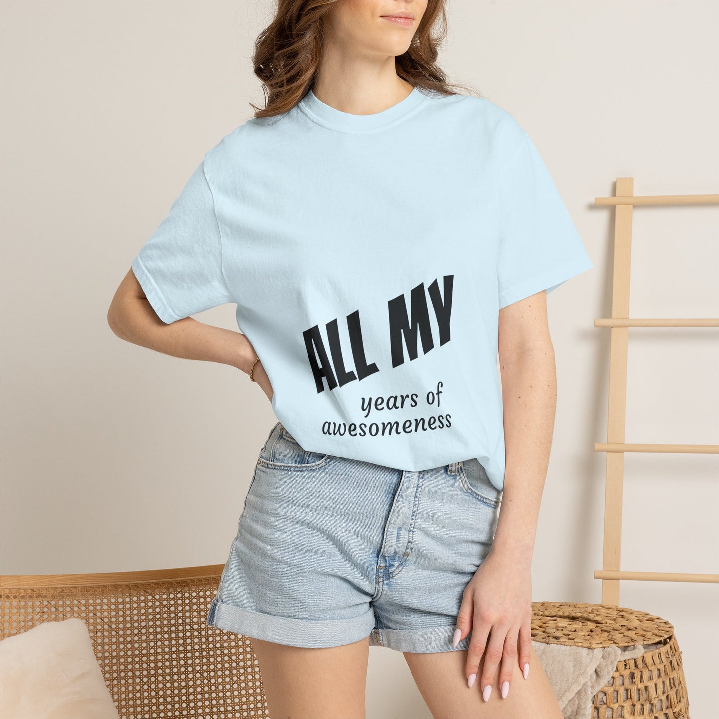 T-Shirt — "ALL OF years of awesomeness" Minimal Anniversary Birthday Tee