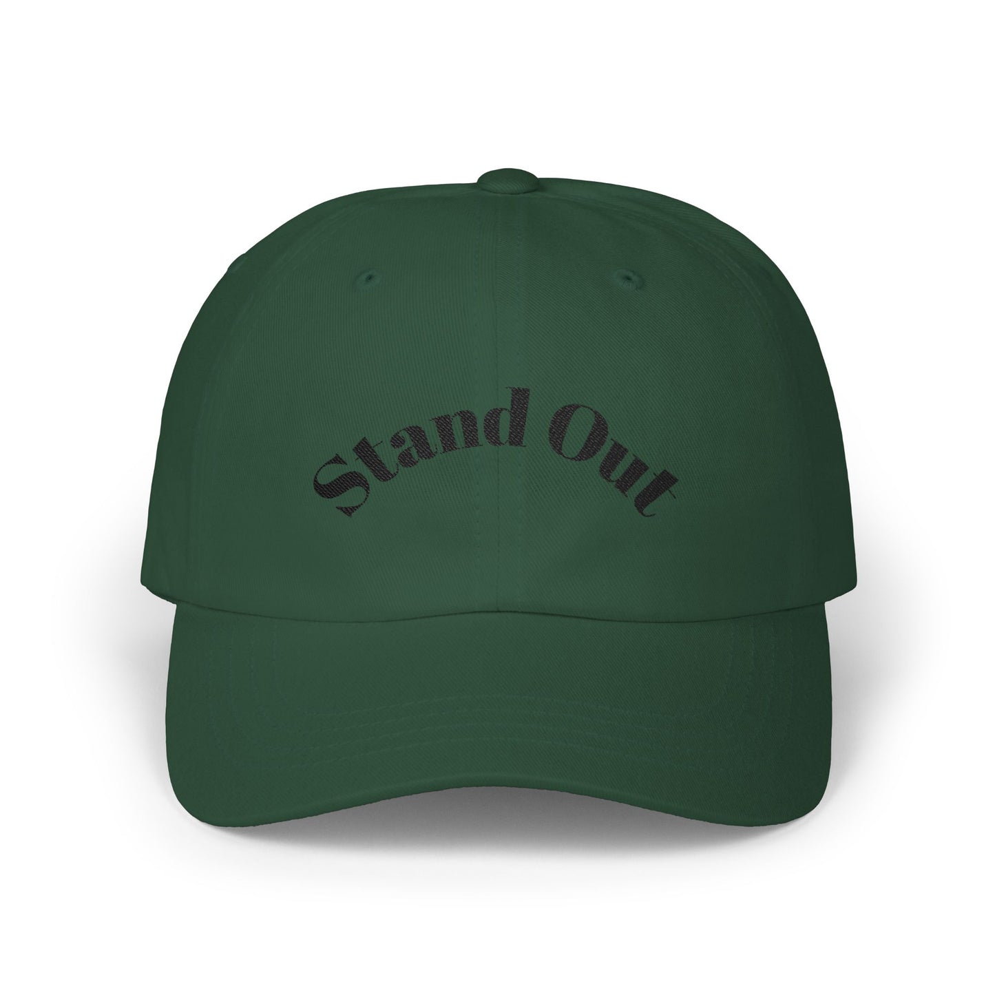Classic Dad Cap — "Stand Out" Embroidered White Baseball Hat