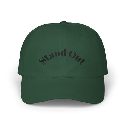 Classic Dad Cap — "Stand Out" Embroidered White Baseball Hat