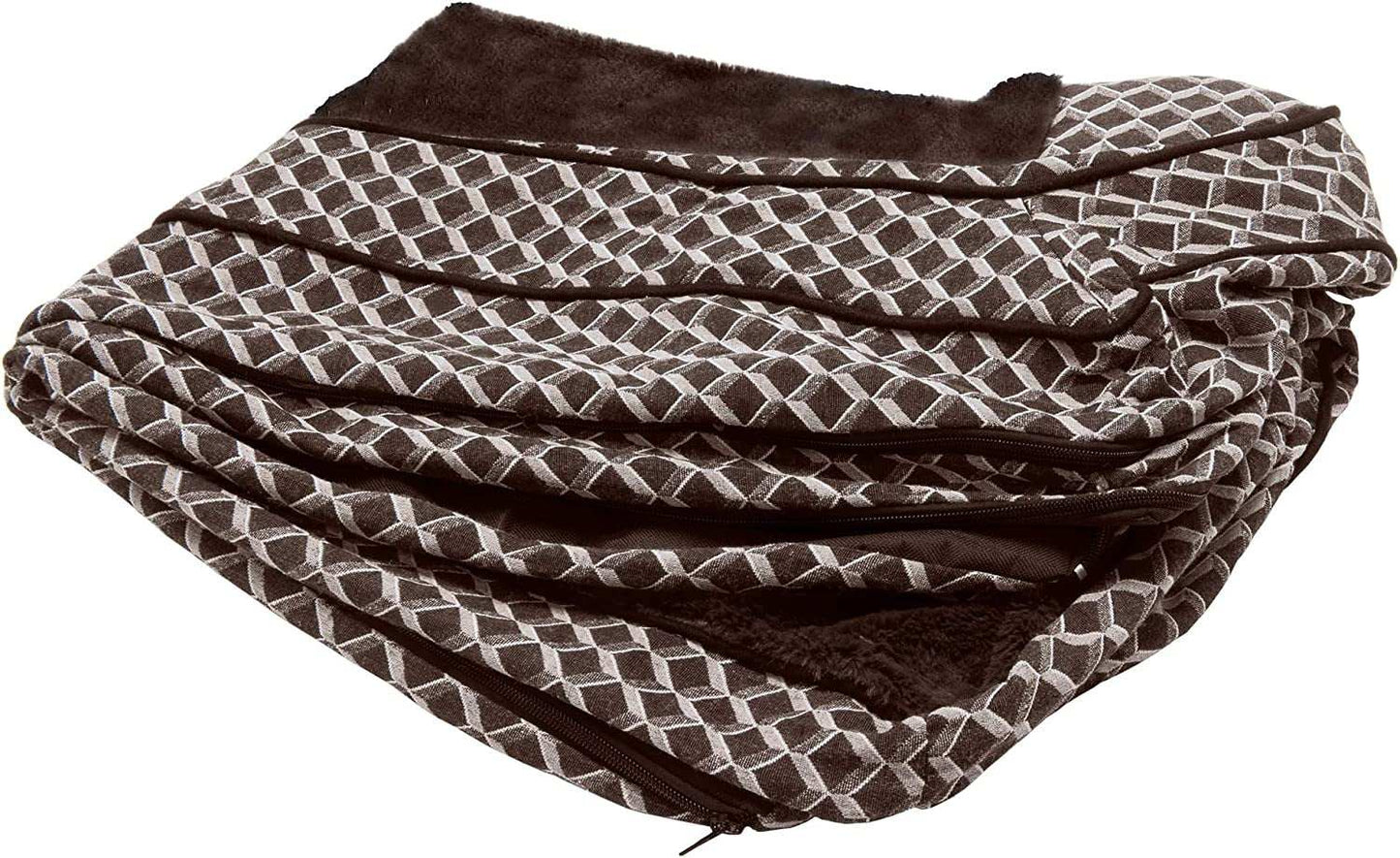 Diamond brown jumbo plus dog bed cover for sofa-style dog bed, machine washable and fits 53x40x5 inch mattress