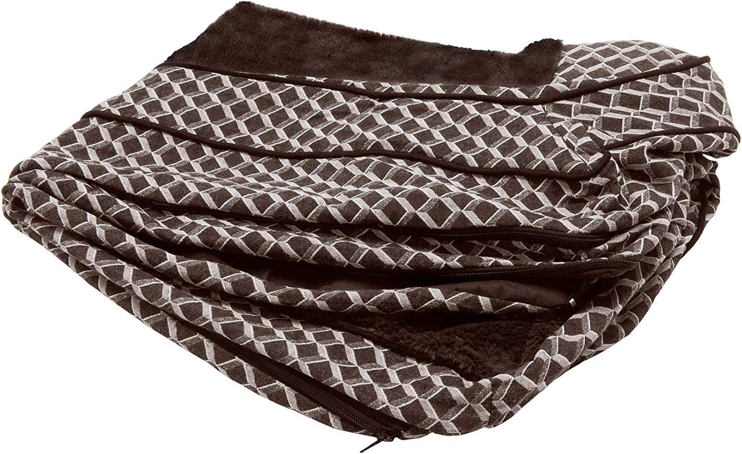 Diamond brown jumbo plus dog bed cover for sofa-style dog bed, machine washable and fits 53x40x5 inch mattress