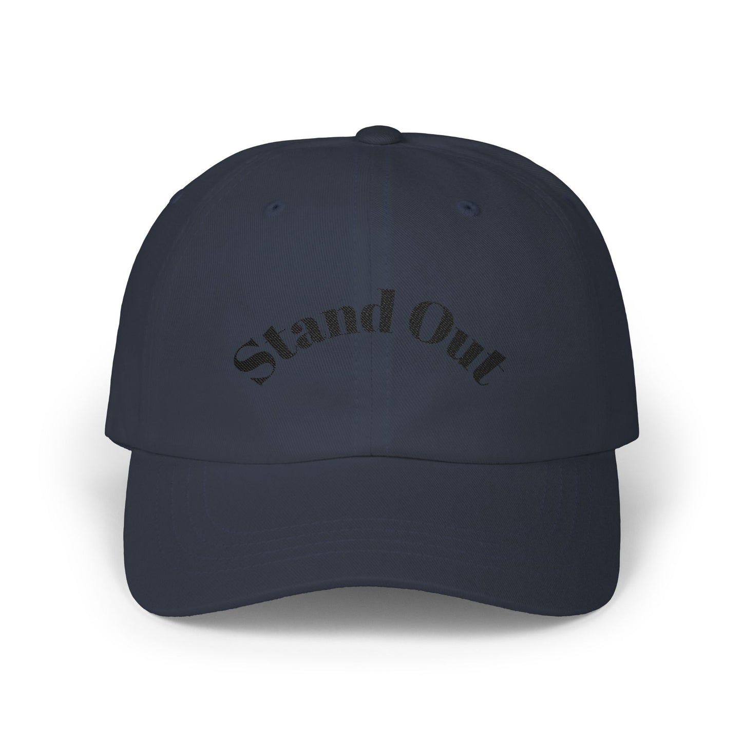 Classic Dad Cap — "Stand Out" Embroidered White Baseball Hat