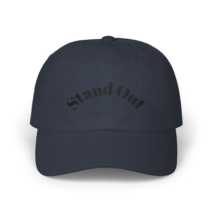Classic Dad Cap — "Stand Out" Embroidered White Baseball Hat