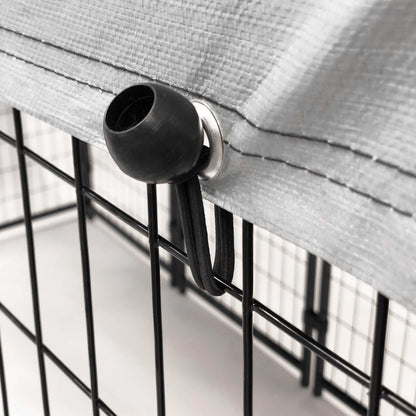 Welded Wire Dog Kennel with Waterproof Cover, Black 8 Ft X 4 Ft X 6 Ft for Indoor & Outdoor Use