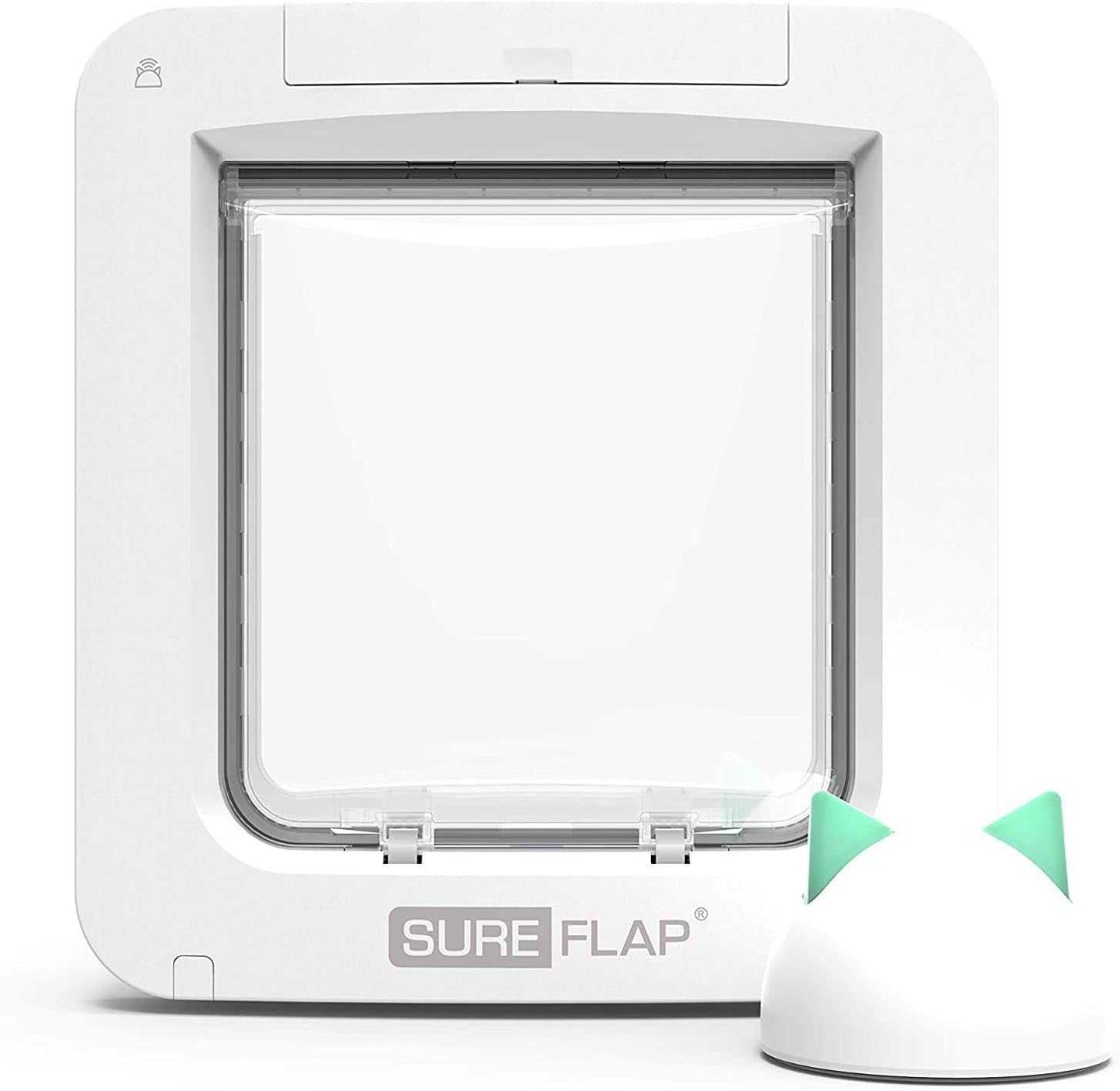 White Microchip Pet Door with app control for cats and small dogs