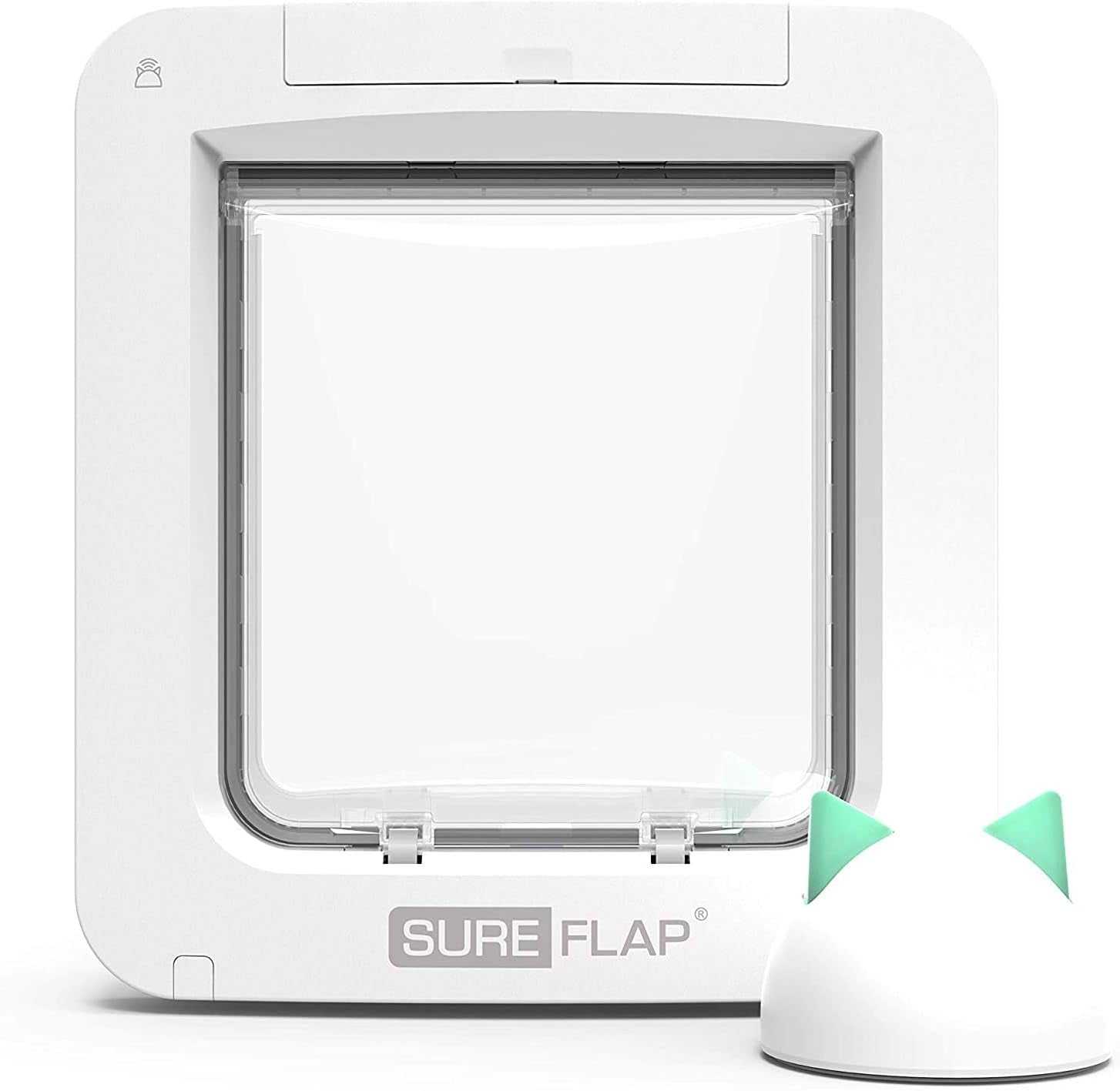 White Microchip Pet Door with app control for cats and small dogs