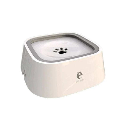 Dog drinking water bowl with floating plate and non-skid base for spill-proof hydration
