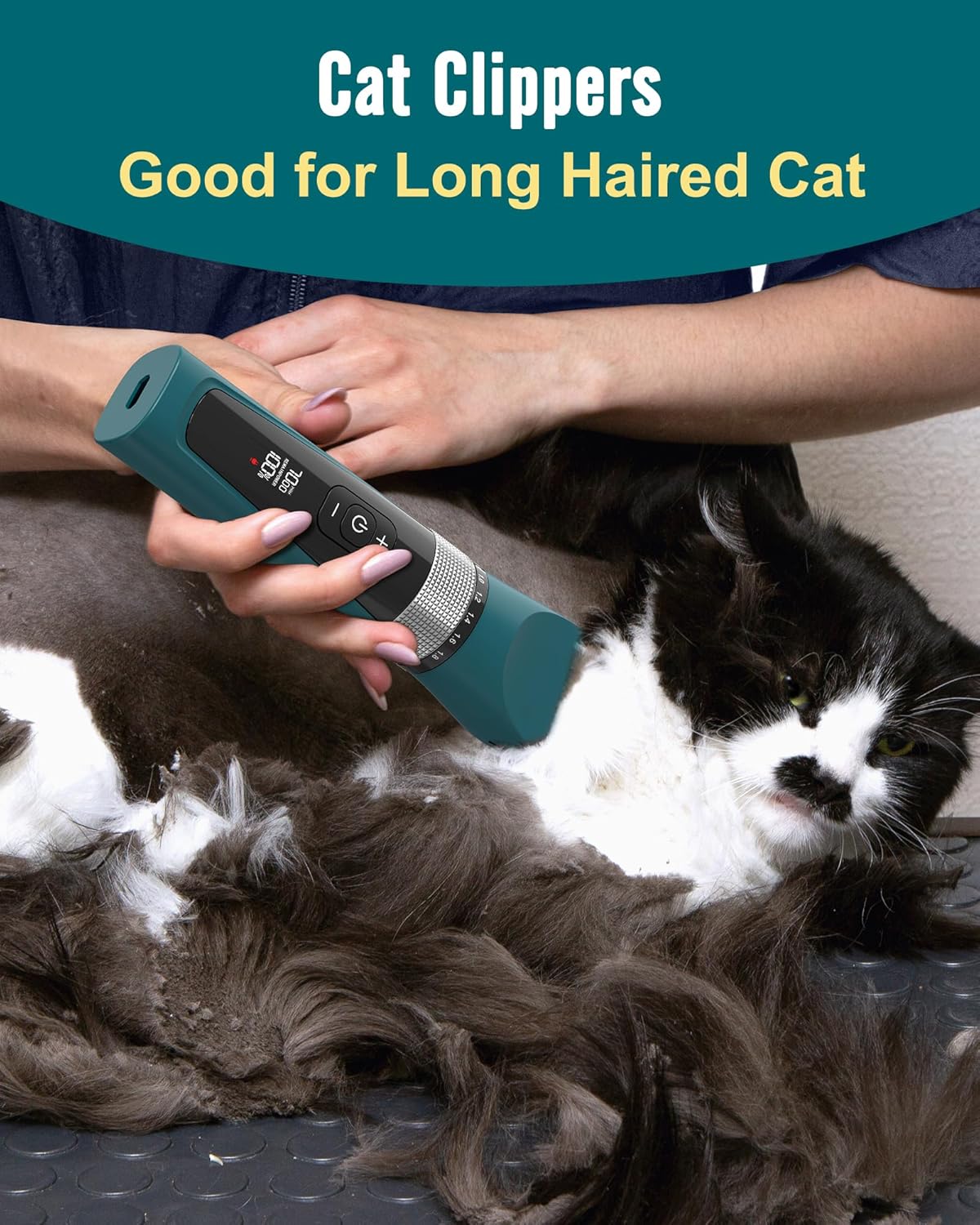 Cat Clippers for Matted Fur,5 Speed Quiet Cordless Cat Clippers | Cat Grooming Kit with Scissors and Steel Comb,Ipx6 Waterproof Dog Trimmer Shaver for Dogs Cats Animals for Long Hair