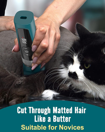 Cat Clippers for Matted Fur,5 Speed Quiet Cordless Cat Clippers | Cat Grooming Kit with Scissors and Steel Comb,Ipx6 Waterproof Dog Trimmer Shaver for Dogs Cats Animals for Long Hair