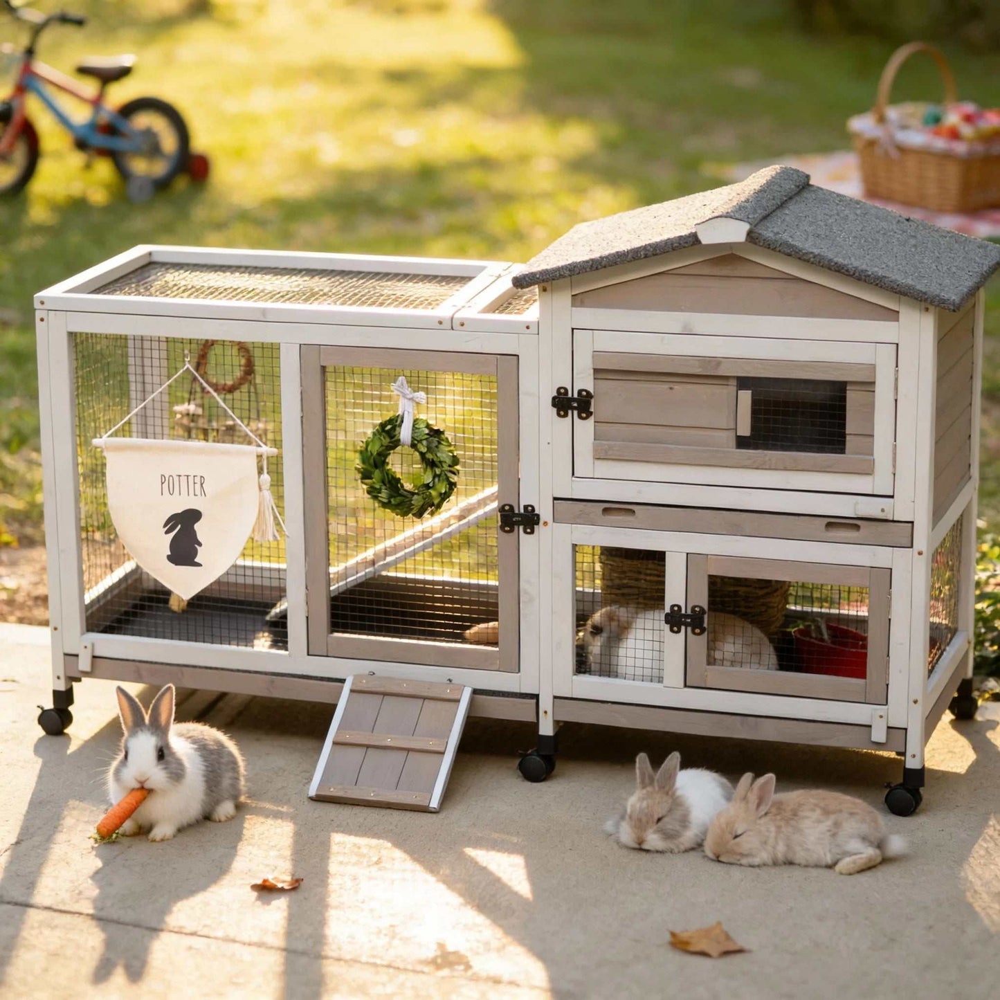 Wooden Rabbit Cage