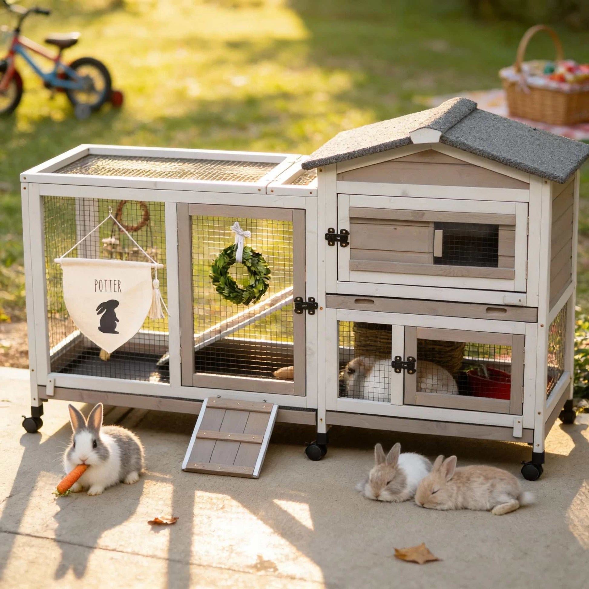 Wooden Rabbit Cage