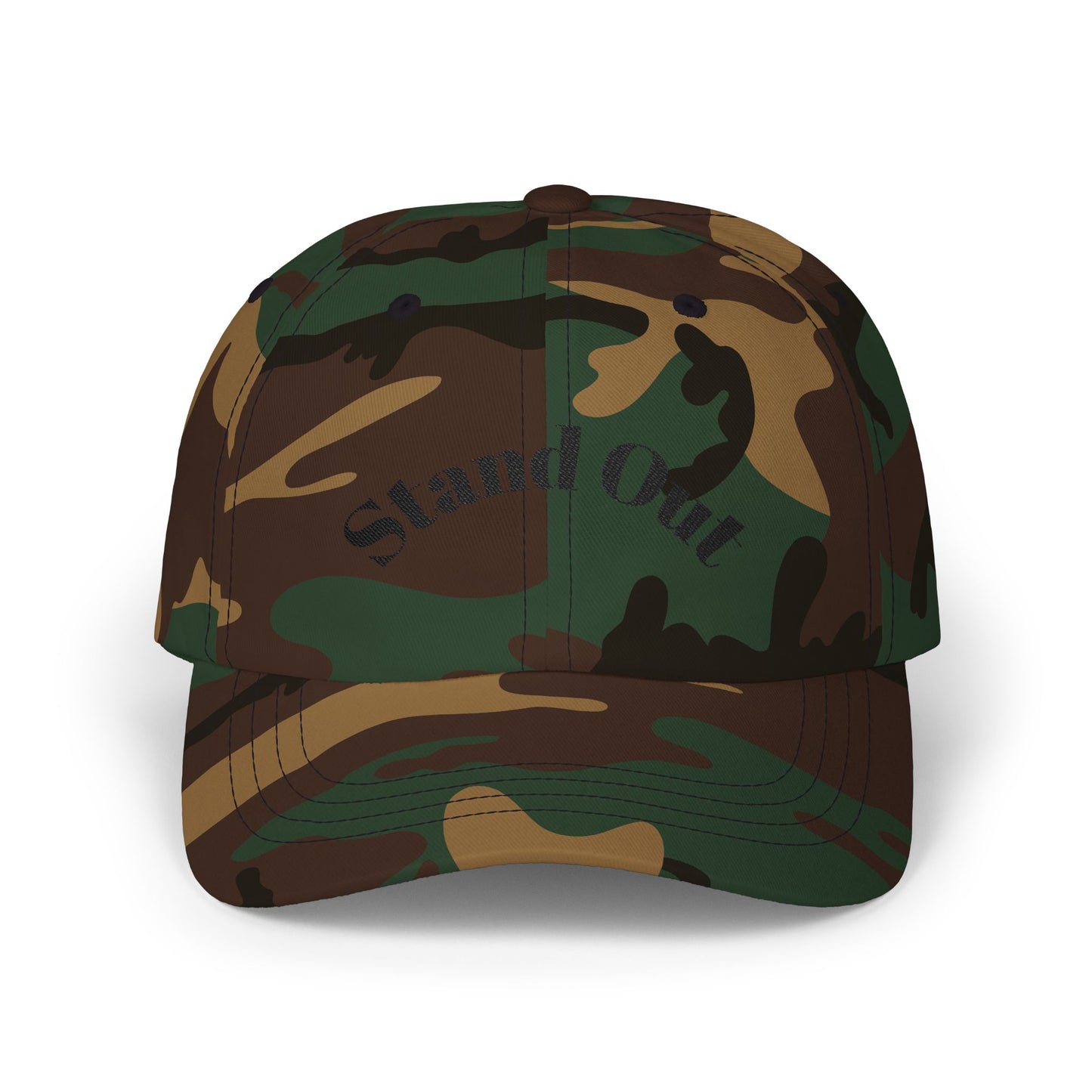 Classic Dad Cap — "Stand Out" Embroidered White Baseball Hat