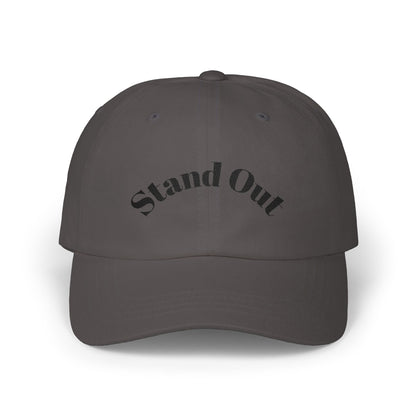 Classic Dad Cap — "Stand Out" Embroidered White Baseball Hat
