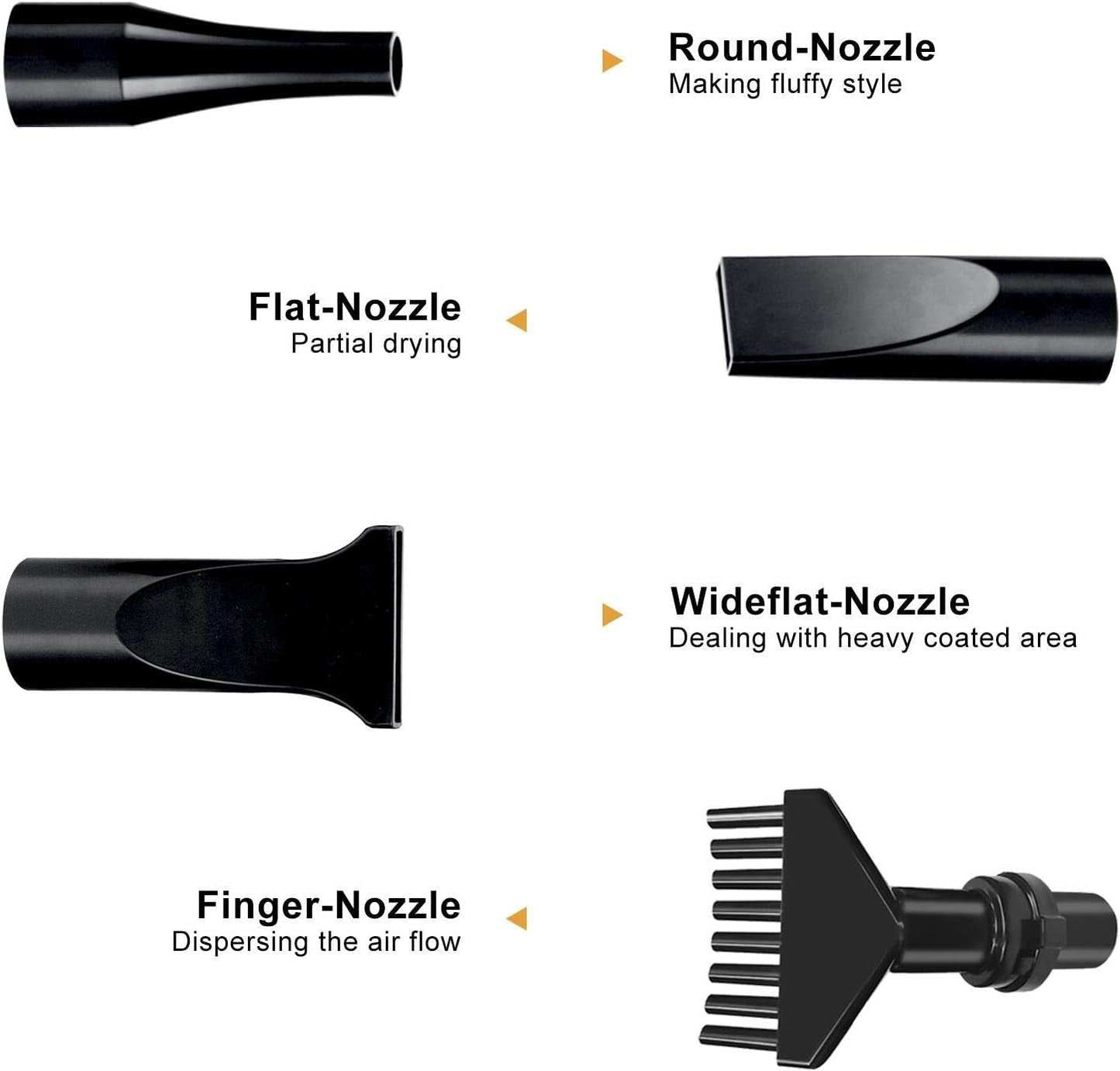 High Velocity Dog Grooming Dryer, Dog Blow Dryer, Pet Hair Dryer with Heater, Adjustable Speed, Black