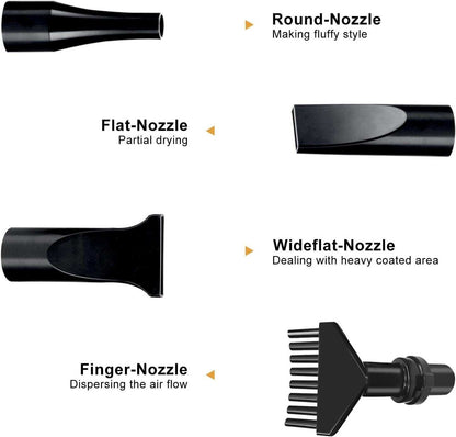 High Velocity Dog Grooming Dryer, Dog Blow Dryer, Pet Hair Dryer with Heater, Adjustable Speed, Black
