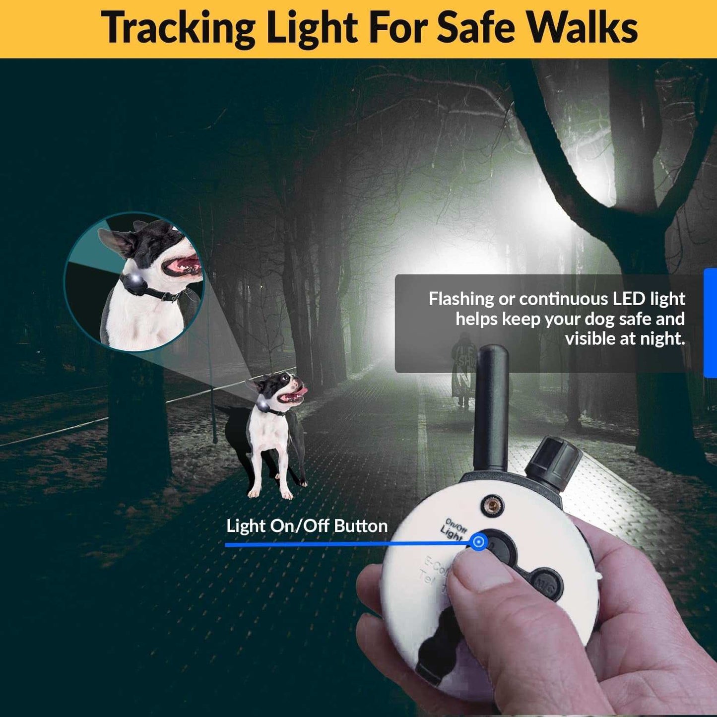 E-Collar Mini  ET-300 Remote Dog Training Collar – 1/2 Mile Range, Waterproof & Rechargeable, 100 Levels + Vibration + Tone + Light, for 1 Dog Small to Medium, Zen